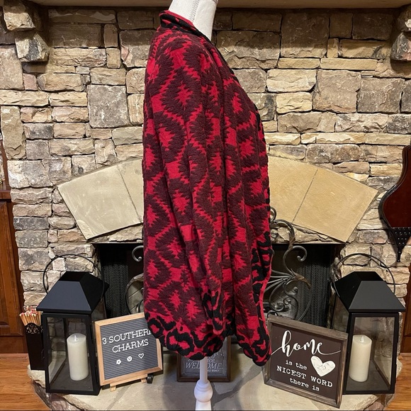NWOT Lucky Brand Red Kimono Open Front Sweater Size Medium - Picture 5 of 9